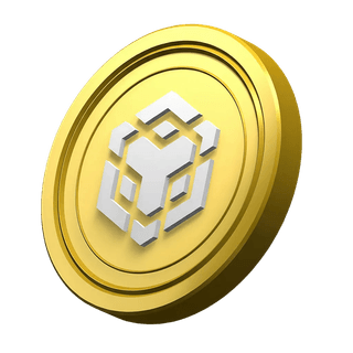 BNB coin decorative element from Binance in the community trust section
